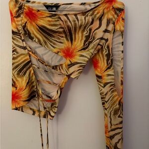 Kim Shui Multicolor Abstract Crop Top